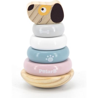 Afbeelding van PolarB Puppy Houten Tuimelring Piramide 44042