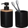Afbeelding van Sealskin Mind - Badkamerset - Zeepdispenser 200 ml - Tandenborstelbeker - Zwart