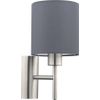 Afbeelding van EGLO Pasteri - Wandlamp - 1 Lichts - Nikkel-Mat - Grijs