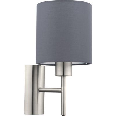 Afbeelding van EGLO Pasteri - Wandlamp - 1 Lichts - Nikkel-Mat - Grijs