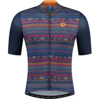 Rogelli Aztec Fietsshirt - Korte Mouwen - Heren - Blauw, Oranje - Maat XL