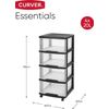 Afbeelding van Curver Essentials ladesysteem - 4x20L - Zwart - Met wielen