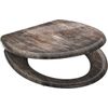 Afbeelding van SCHÜTTE WC-Bril 82368 OLD WOOD - Duroplast - Soft Close - Afklikbaar - RVS-Scharnieren - Decor - 3-z