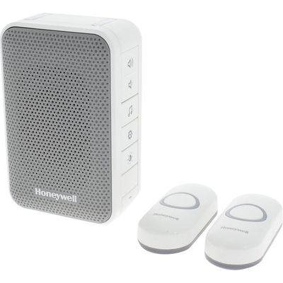 Afbeelding van Honeywell DC313NFB - Draadloze deurbelset met 2 deurdrukkers - Wit