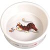 Afbeelding van TRIXIE VOERBAK / WATERBAK STRIPKAT MET MUIS KERAMIEK WIT