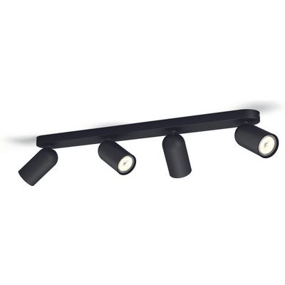 Afbeelding van Philips Pongee opbouwspot - 4-lichts - zwart