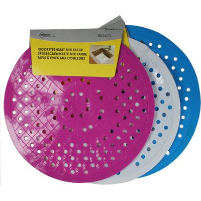 Afbeelding van Benson Gootsteenmat PVC Rond Mix - Prijs per Stuk