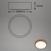Afbeelding van Briloner Leuchten -plafondlamp LED, plafondlamp hout, warm wit licht, opbouwlamp, opbouwlamp, houtlo
