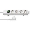 Afbeelding van Brennenstuhl Comfort-Line Plus Stekkerdoos 4-Voudig (Met Platte Stekker, Schakelaar, 2 m Kabel, En 