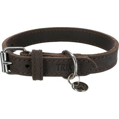 Afbeelding van Trixie Halsband Hond Rustic Vetleer Donkerbruin