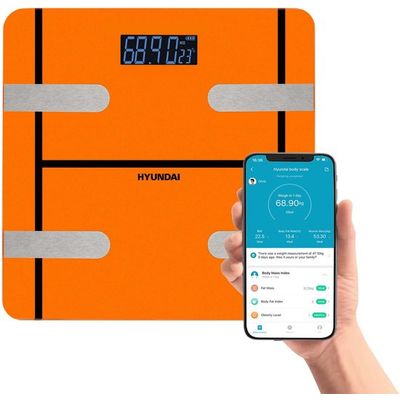 Afbeelding van Hyundai Electronics - Smart digitale personenweegschaal - H Edition - Oranje