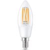 Afbeelding van WiZ Kaarslamp Filament - Slimme LED-Verlichting - Warm- tot Koelwit Licht - E14 - 40W - Transparant