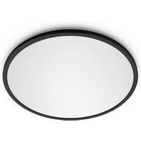 Philips Superslim plafonnière - zwart - groot - warmwit licht - 18 W