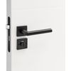 Afbeelding van Impresso - London -deurbeslag set ( 2 x deurkruk exclusief rozet ) - aluminium - mat zwart