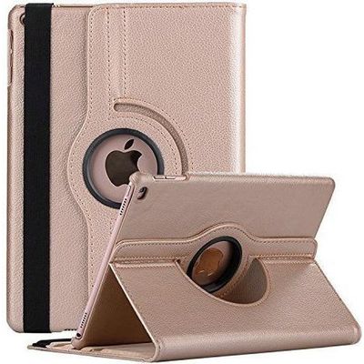 Geschikt voor iPad 2017 / iPad 2018 Draaibaar Hoesje met stylus pen Multi stand Case - Goud Foto van Geschikt voor iPad 2017 / iPad 2018 Draaibaar Hoesje met stylus pen Multi stand Case - Goud