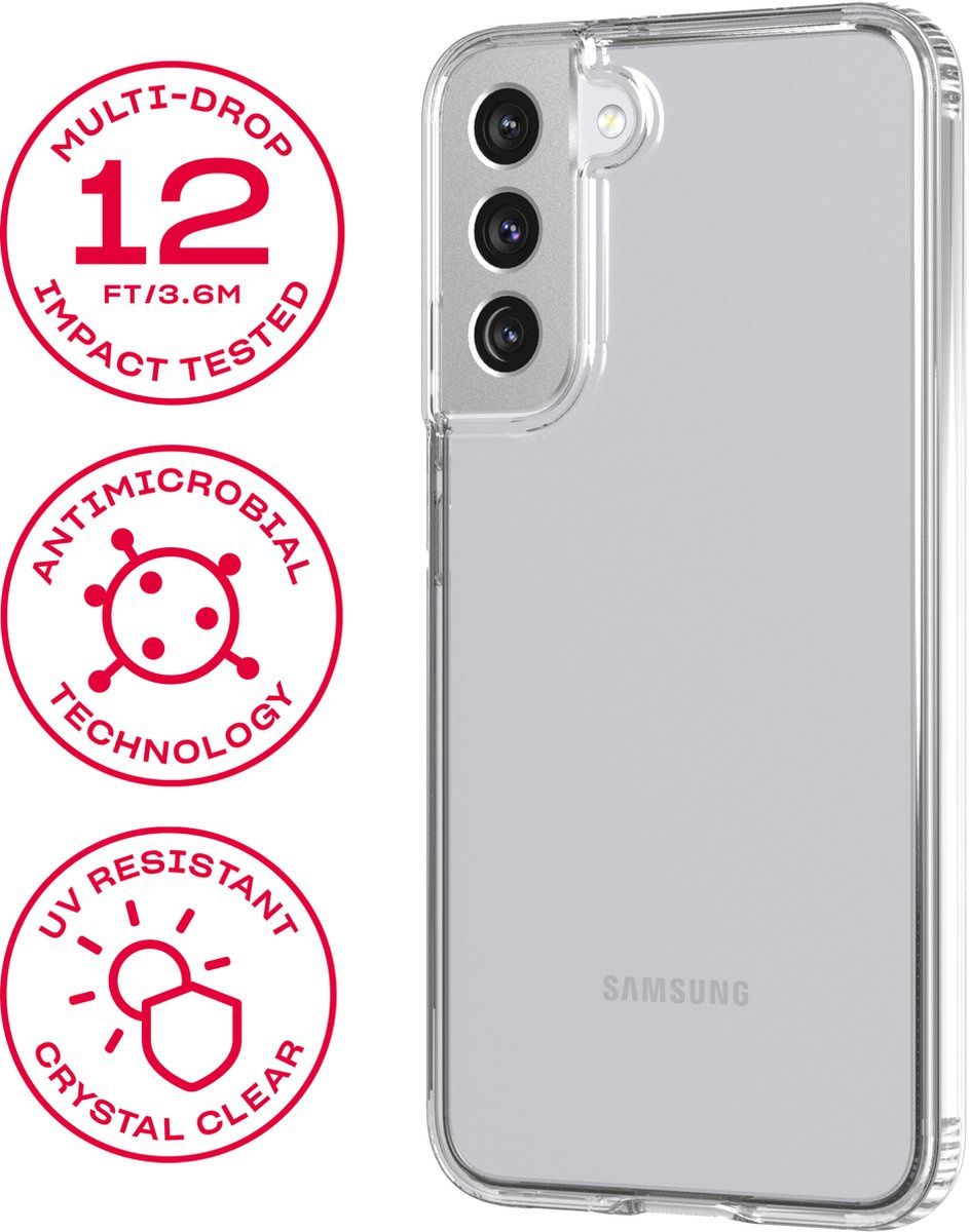 Tech21 Evo Clear hoesje voor Samsung S22+ - Transparant - Knallende Korting's