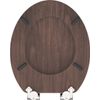Afbeelding van SCHÜTTE WC-Bril 80193 DARK WOOD - MDF-Hout - Soft Close - Verchroomde Scharnieren - Decor - 3-zijdig