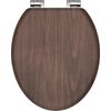 Afbeelding van SCHÜTTE WC-Bril 80193 DARK WOOD - MDF-Hout - Soft Close - Verchroomde Scharnieren - Decor - 3-zijdig