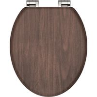 SCHÜTTE WC-Bril 80193 DARK WOOD - MDF-Hout - Soft Close - Verchroomde Scharnieren - Decor - 3-zijdig