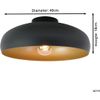 Afbeelding van EGLO Mogano Plafondlamp - E27 - Ø 40 cm - Mat Zwart / Mat Goud