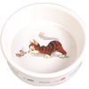 Afbeelding van TRIXIE VOERBAK / WATERBAK STRIPKAT MET MUIS KERAMIEK WIT