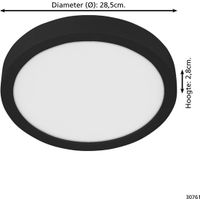 EGLO Fueva 5 Opbouwlamp - LED - Ø 28,5 cm - Zwart/Wit