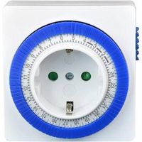 Q-Link schakelklok mechanisch vierkant wit