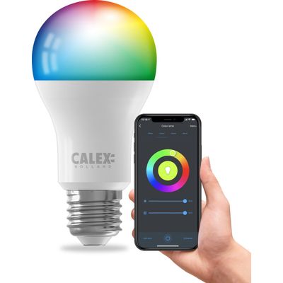 Calex Slimme Lamp - Wifi LED Verlichting - E27 - Smart Lichtbron - Dimbaar - RGB en Warm Wit - 9,4W Foto van Calex Slimme Lamp - Wifi LED Verlichting - E27 - Smart Lichtbron - Dimbaar - RGB en Warm Wit - 9,4W