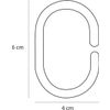 Afbeelding van Differnz Douchegordijnringen - Wit - Kunststof - 6 x 4 cm - 12 stuks