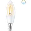 Afbeelding van WiZ Kaarslamp Filament - Slimme LED-Verlichting - Warm- tot Koelwit Licht - E14 - 40W - Transparant