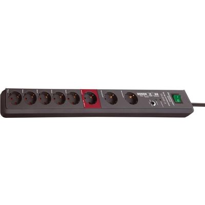 Afbeelding van Brennenstuhl Secure-Tec Stekkerdoos 8-voudig met overspanningsbeveiliging en Main-Follow functie (s