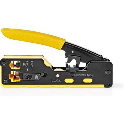 Afbeelding van Krimptang - CAT5 / CAT5e / CAT6 / CAT6a / CAT7 / RJ12 / RJ45 - Snijden / Strippen / Tang - Rubberen