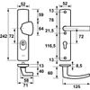 Afbeelding van AXA Veiligheidsbeslag (Curve Plus) Aluminium geslepen: Knop-Kruk (model S/Blok) PC72 met kerntrekbe
