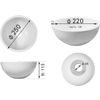 Afbeelding van Differnz Ruz Waskom - Wasbak Keramiek - Rond - 25 x 25 x 11 cm - Wit