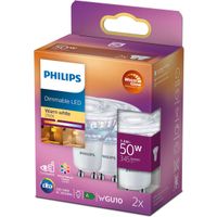 Philips energiezuinige LED Spot - 50 W - GU10 - Dimbaar warmwit licht - 2 stuks - Bespaar op energi