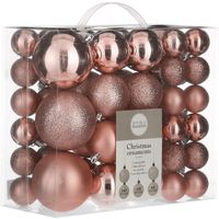 House of Seasons Plastic Kerstballen Set - 46 Stuks - Ø4/6/8 cm - Roze
