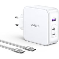 UGREEN 140W GaN Snellader - Nexode USB-A+2*USB-C - Fast Charger met USB-C Cable wit - MacBook Pro/A