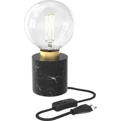 Afbeelding van Calex Tafellamp Rond - Industrieel - E27 Fitting - Marmer - Excl. lichtbron