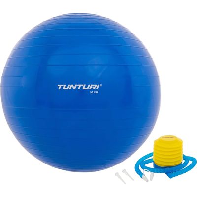 Afbeelding van Tunturi Fitness bal - Yoga bal inclusief pomp - Pilates bal - Zwangerschaps bal - 55 cm - Kleur: bl