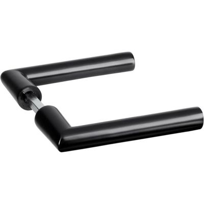 Afbeelding van Impresso - London -deurbeslag set ( 2 x deurkruk exclusief rozet ) - aluminium - mat zwart