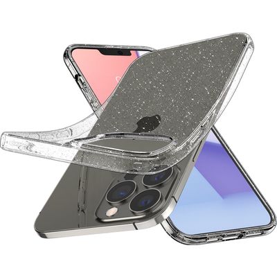 Afbeelding van Spigen Liquid Crystal Glitter TPU met Air Cushion hoesje voor iPhone 13 Pro Max - transparant