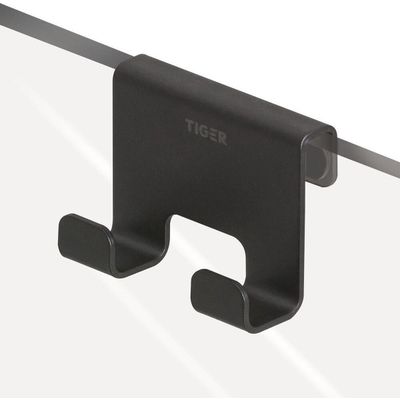 Afbeelding van Tiger Caddy - Douchehaak - Glaspaneel dikte 6-8 mm - 3,5 x 7 x 5 cm - Zwart