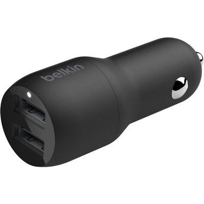 Afbeelding van Belkin autolader met 2 poorten - 2.4A - 24W - Zwart