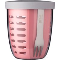 Mepal - Ellipse fruit & veggie pot - 600 ml - Incl. vorkje - Nordic pink
