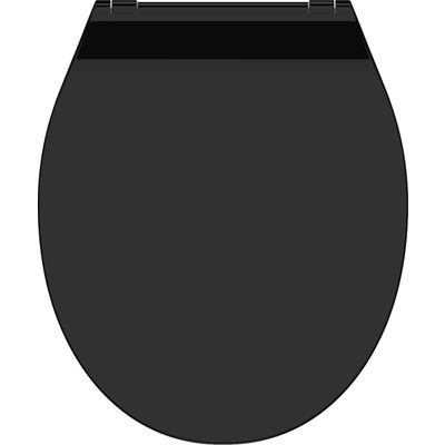 Afbeelding van SCHÜTTE WC-Bril 82710 SLIM BLACK - Duroplast - Super Dun - Soft Close - Afklikbaar - RVS-Scharniere