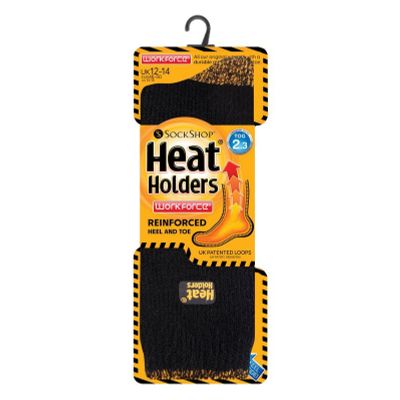 Heat Holders Mens workforce socks black 12-14