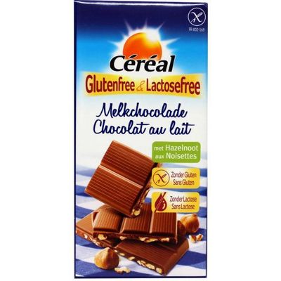 Melkchocolade hazelnoot glutenvrij 100 gram - Snoepgoed suikervrij