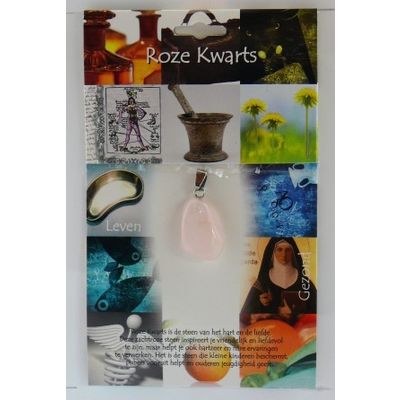 Hanger gezondheidssteen roze kwarts 1 stuks - 
