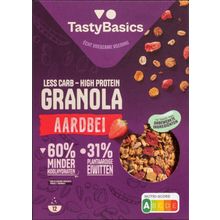 Foto van Tastybasics Less carb-high protein granola aardbei