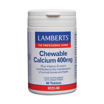 Lamberts Calcium 400mg kauwtabletten + Vit. D en Fos Foto van Lamberts Calcium 400mg kauwtabletten + Vit. D en Fos